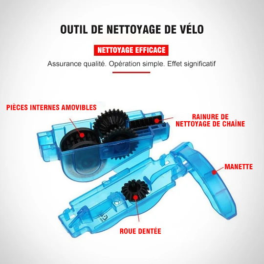 Kit De Nettoyage De Chaîne Vélo/moto – 4 Brosses (2 Doubles, 1 Pour Maillons, 1 Pour Pignon) – Polyvalent Et Résistant