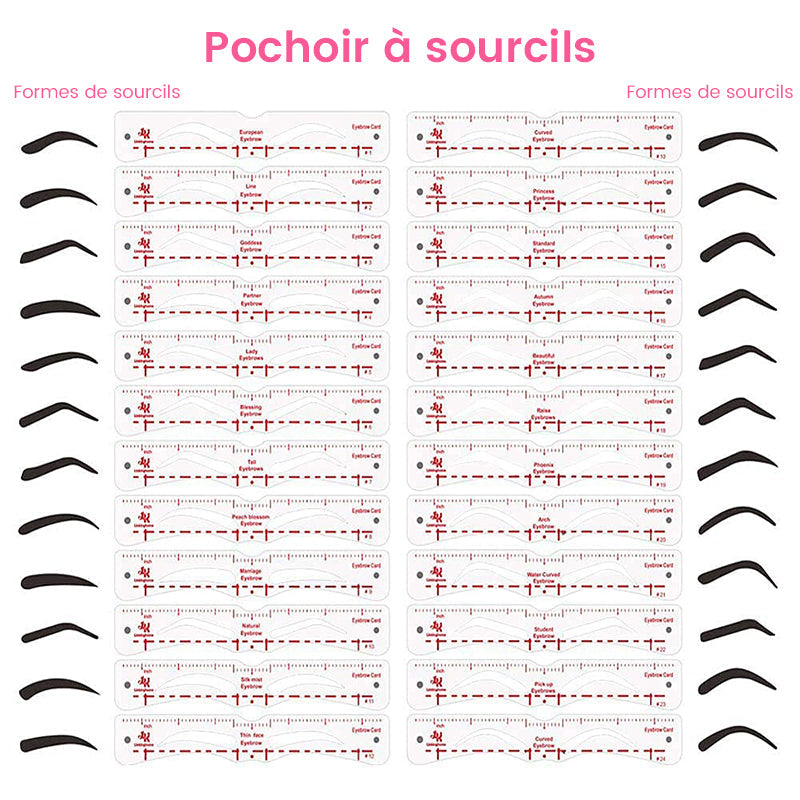 Kit de pochoirs à sourcils en silicone
