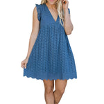 Robe Élégante en Dentelle Creuse avec Short Intégré
