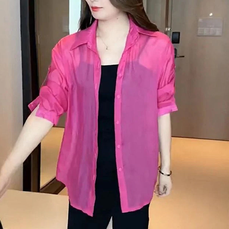 Chemise estivale en mousseline de soie