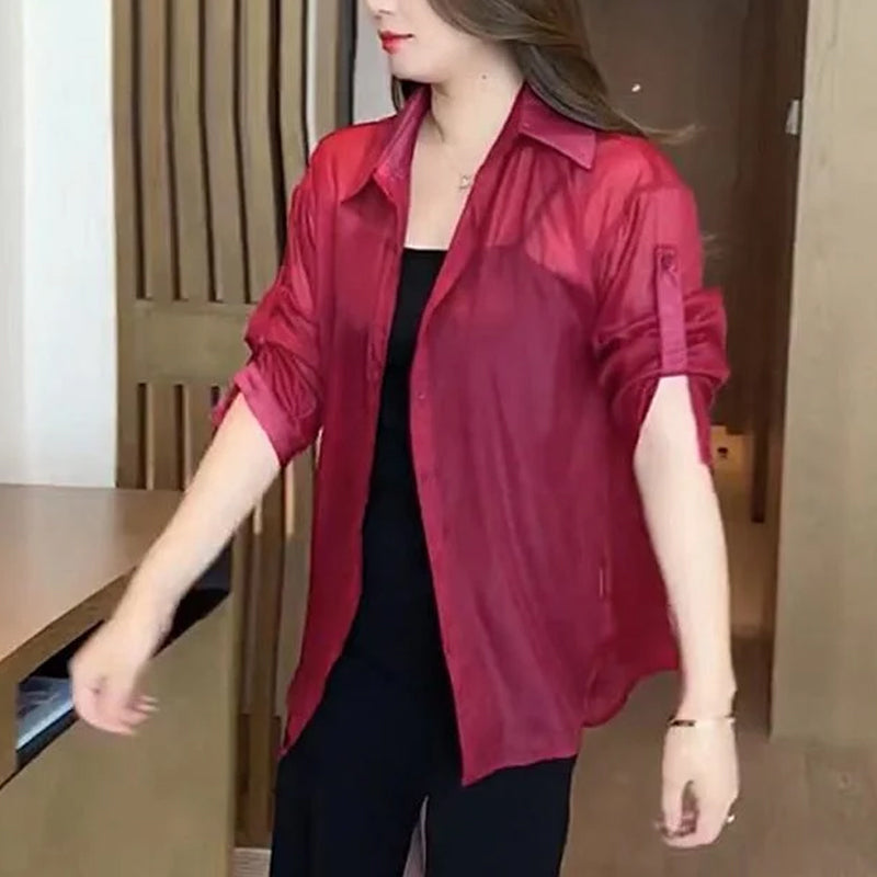 Chemise estivale en mousseline de soie