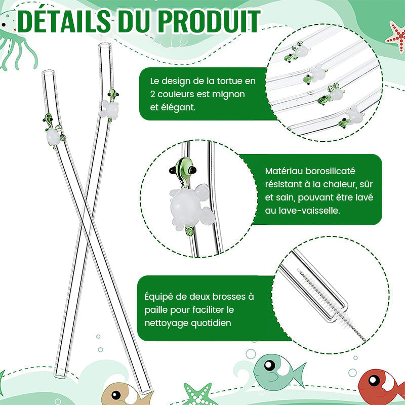 Pailles en Verre Teinté