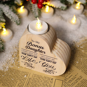 Bougeoir Coeur en Bois