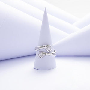 🤩À sa petite-fille - Bague Hug en argent sterling 925 (réglable - Taille unique)💕