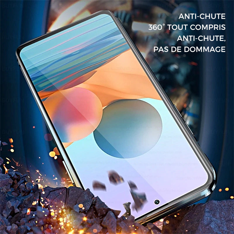 Étui de téléphone double face en verre trempé magnétique Samsung2