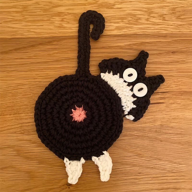 Dessous de Verre en Tricot de Cul de Chat Mignon