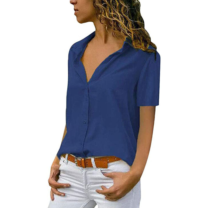 Dames T-shirt Décontracté en Mousseline de Soie - ciaovie