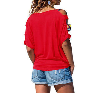Femmes T-shirt à Découpe D'épaule - ciaovie
