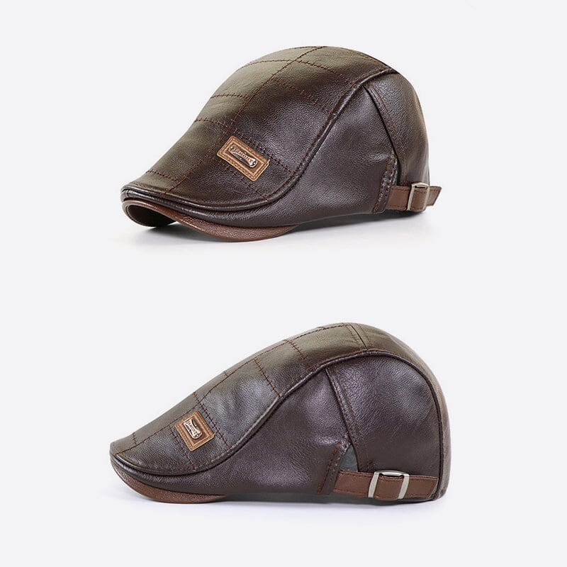 Nouveau Béret en Cuir Tendance
