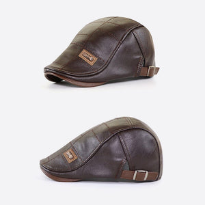 Nouveau Béret en Cuir Tendance