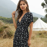 Robe bohème à encolure en V