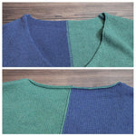 Pull en Tricot de Couleur Contrastée