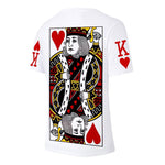 T-shirt Col Rond D'été Imprimé Motif Cartes à Jouer - ciaovie