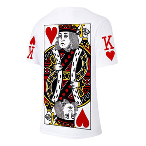 T-shirt Col Rond D'été Imprimé Motif Cartes à Jouer - ciaovie