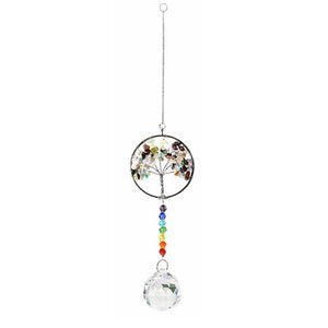 Capteur de Soleil en Cristal forme Arbre de Vie Carillon Éolien
