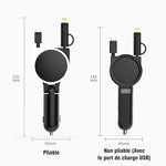 3-en-1 Chargeur Voiture Avec Câble Rétractable - ciaovie