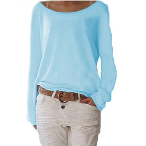 Femmes Manches Longues Pull en Tricot Casual Lâche - ciaovie