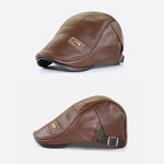 Nouveau Béret en Cuir Tendance