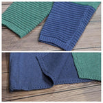 Pull en Tricot de Couleur Contrastée