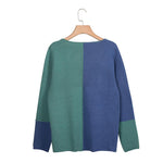 Pull en Tricot de Couleur Contrastée