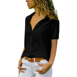 Dames T-shirt Décontracté en Mousseline de Soie - ciaovie