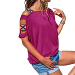 Femmes T-shirt à Découpe D'épaule - ciaovie