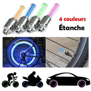 Bouchon de Valve LED Lumineux pour Roue de Vélo