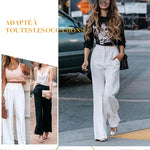 Pantalon confortable et ajusté à jambes larges