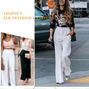 Pantalon confortable et ajusté à jambes larges