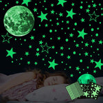 Autocollant Mural Fluorescent Créatif - Lune / étoiles / points ronds
