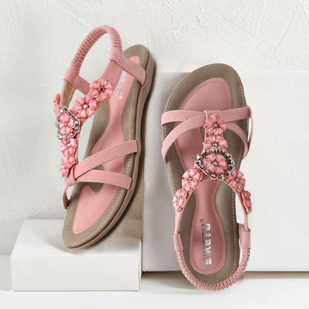 Ciaovie Sandales Plates à Fleurs - ciaovie