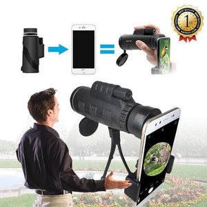 Télescope Monoculaire de Puissance Elevée 12X50 avec Adaptateur Smartphone et Trépied, Etanche et Anti-buée - ciaovie