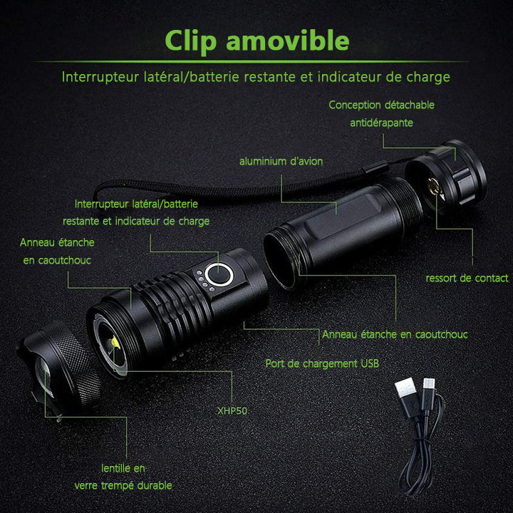 Lampe de Poche Militaire Laser Étanche
