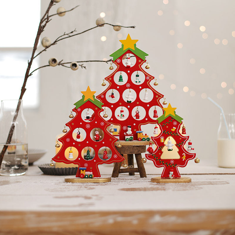 Mini Ensemble d’Arbre de Noël en Bois de Bricolage