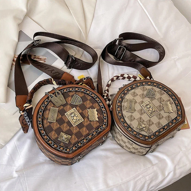 Sacs à main en cuir d'impression d'insigne d'ours rétro de mode