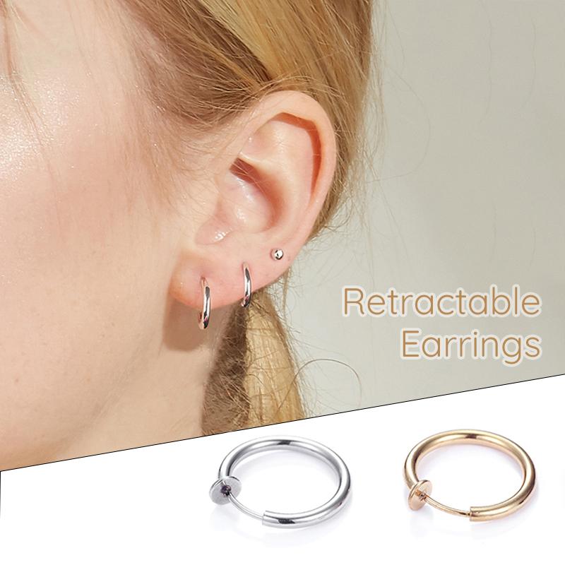 Boucles d'oreilles rétractables - pas besoin de piercing - ciaovie