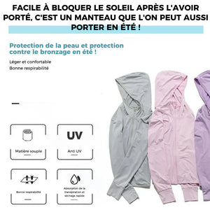 Sweat à Capuche Anti-UV pour l'Extérieur avec Protection Solaire