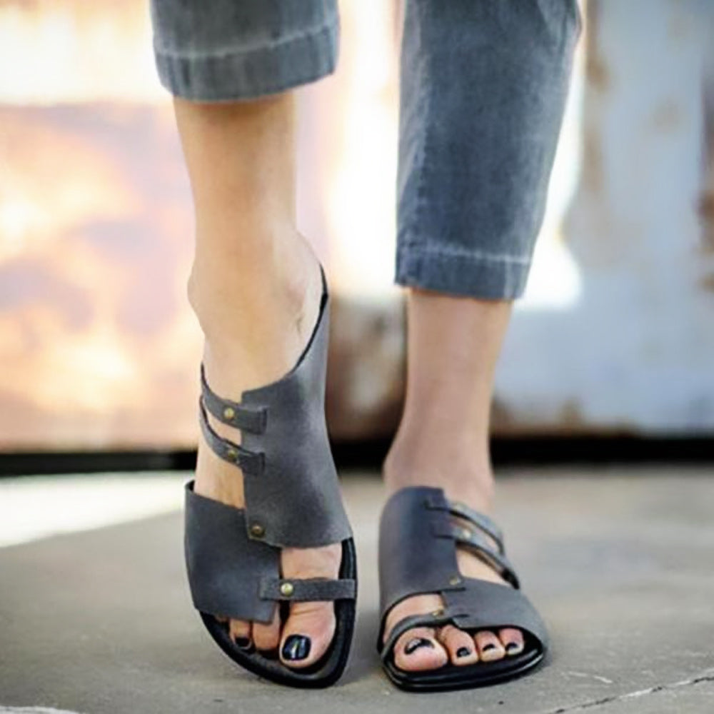 Ciaovie Pantoufles d’Été Chic avec Des Rivets - ciaovie