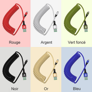 Câble de Données Tressé en Nylon à Ressort Rétractable - ciaovie