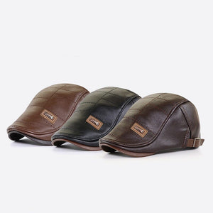 Nouveau Béret en Cuir Tendance