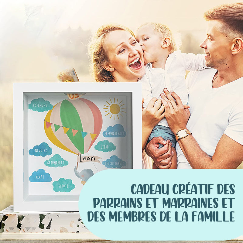 Banque d'épargne à cadre photo 3D pour enfants