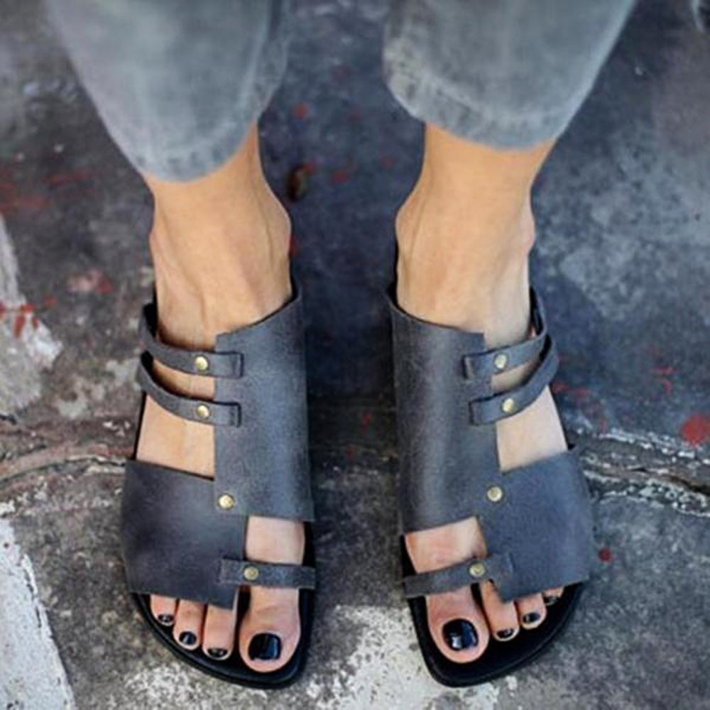 Ciaovie Pantoufles d’Été Chic avec Des Rivets - ciaovie