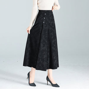Pantalon Large Taille Haute à Imprimé Vintage pour Femme