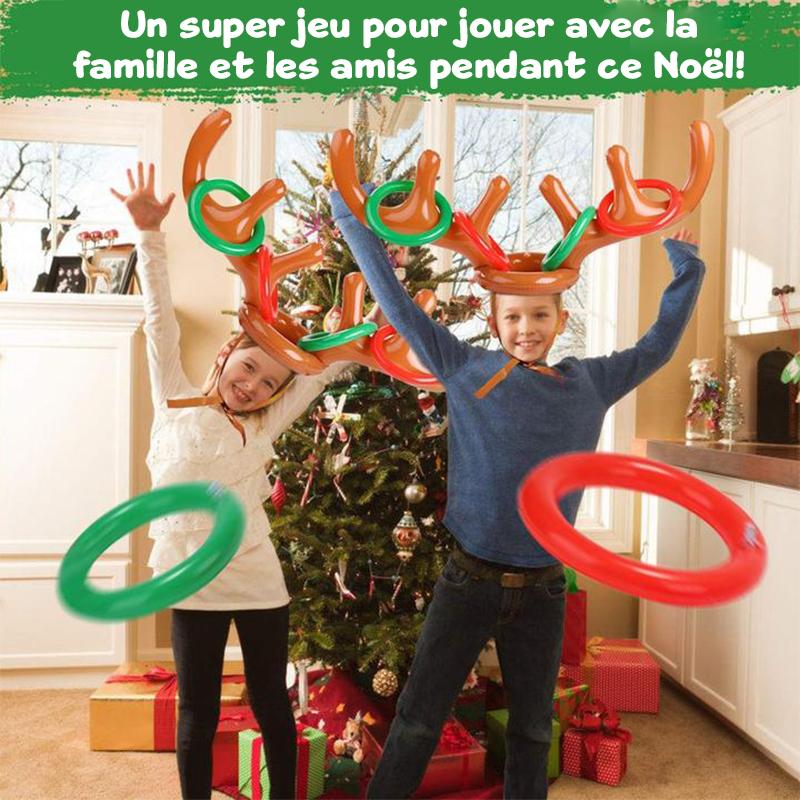 Jeu de Lancer de Bagues en Bois de Renne de Noël - ciaovie