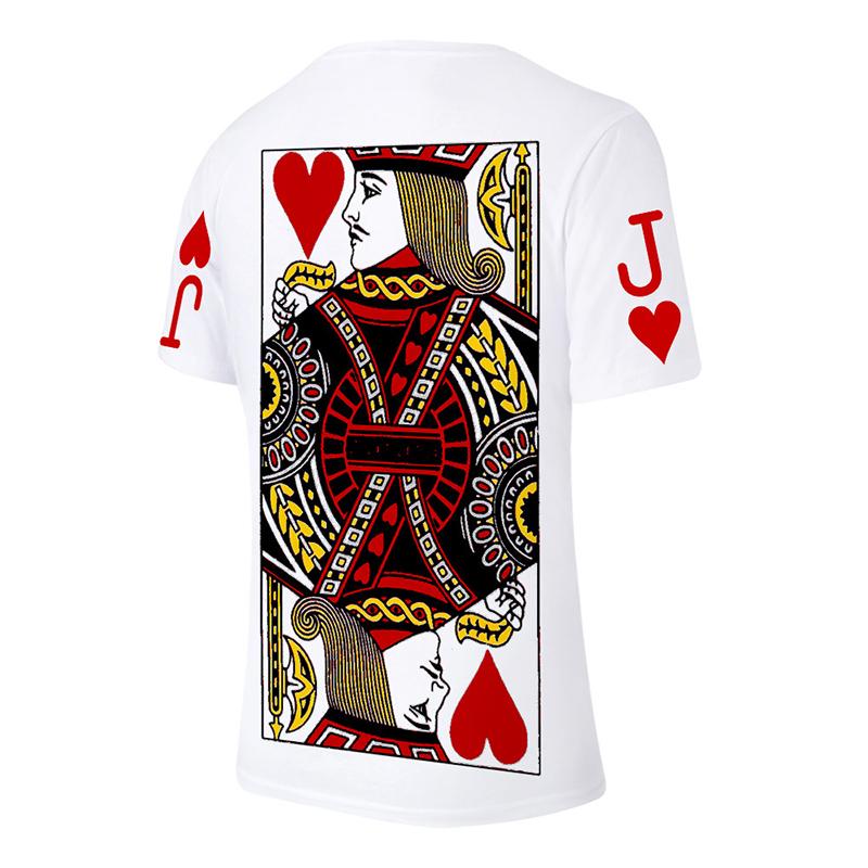 T-shirt Col Rond D'été Imprimé Motif Cartes à Jouer - ciaovie