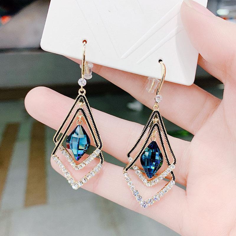 Boucles D'oreilles Créoles Losanges Carrées Pour Femmes