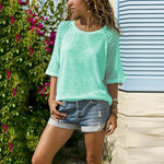 Ciaovie™ T-shirt Femme-Coutures en Dentelle et Encolure Ronde - ciaovie
