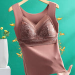 Sous-vêtement thermique à soutien-gorge intégré 2 en 1