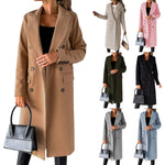 Manteau en laine à double boutonnage à manches longues
