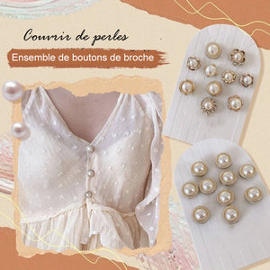 Ensemble de Boutons de Broche de Couverture de Perles (10 pièces)